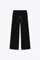 VELVET WIDE LEG PANTS