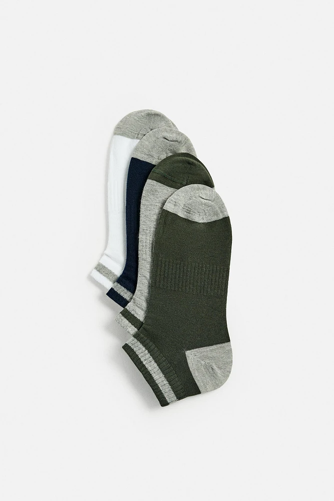 CONTRAST SHORT SOCKS FOUR-PACK