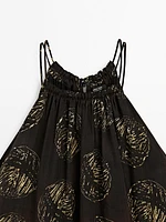 Robe longue imprimée ramie