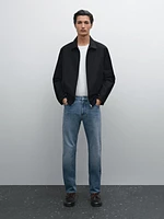 Cotton blend zip-up jacket