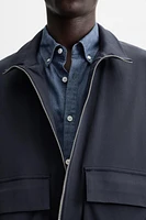 REGULAR FIT COTTON BLEND JACKET