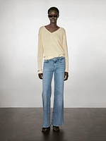 Pull en maille 100 % lin à manches longues