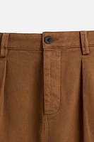 RELAXED FIT PLEATED BERMUDA SHORTS