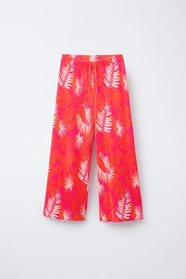 PLEATED PRINTED PANTS