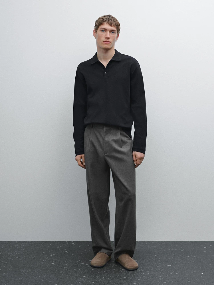 Pull polo manches longues