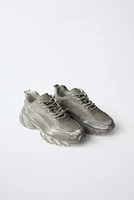 WORN-EFFECT SNEAKERS