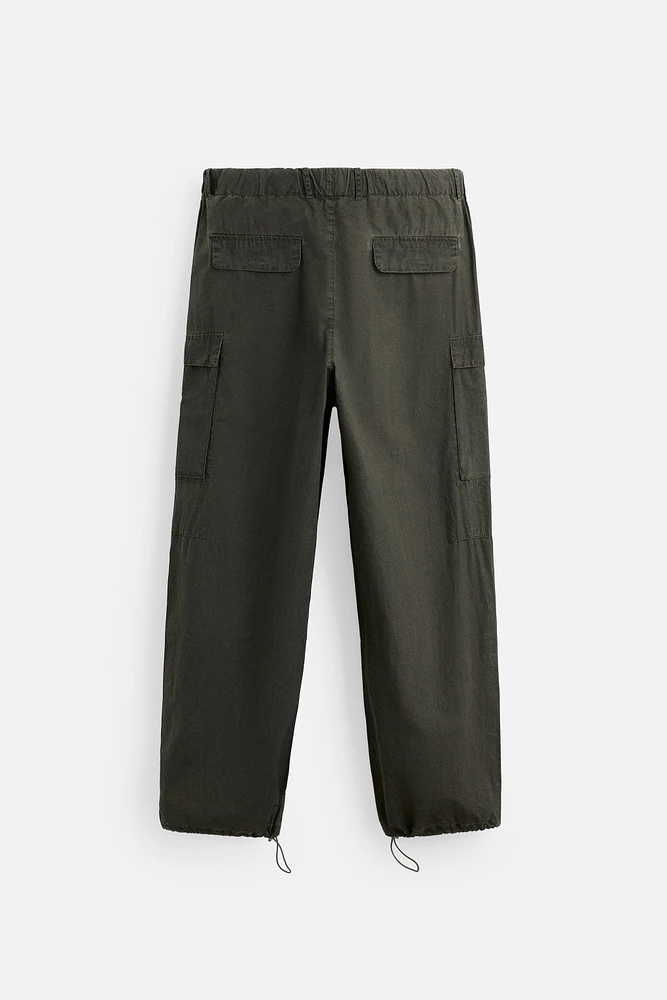 PANTALON CARGO TECHNIQUE DÉLAVÉ