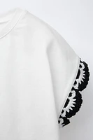 CROCHET SLEEVE T-SHIRT