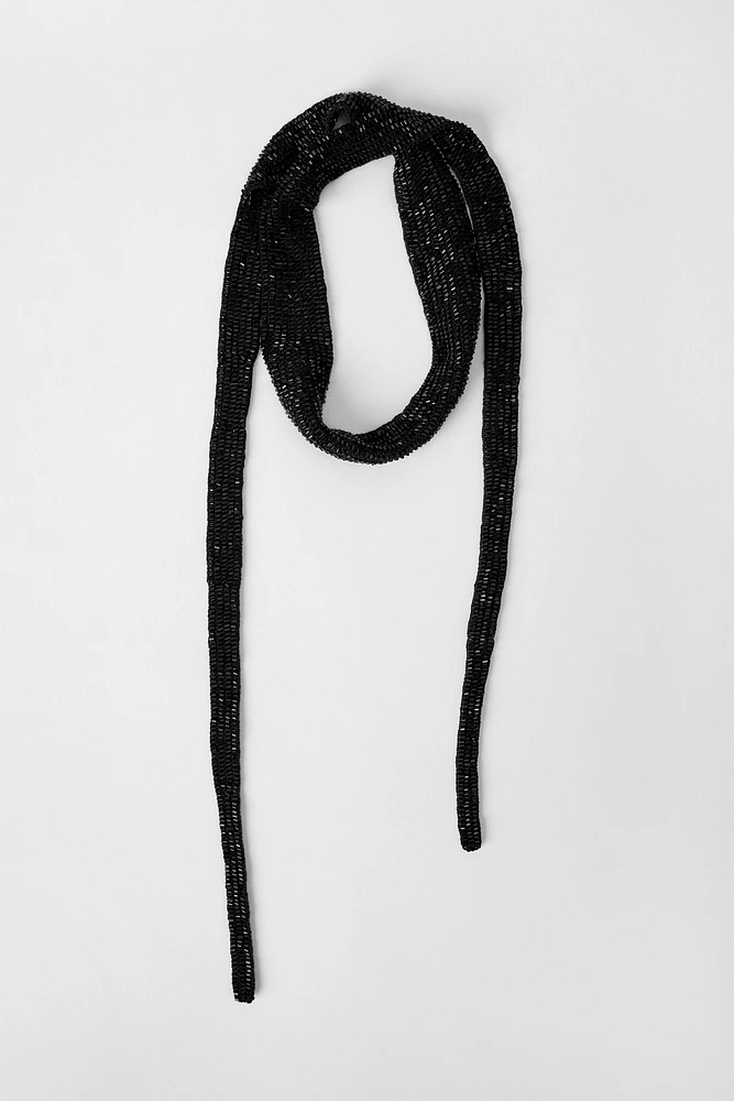 BEADED FOULARD SCARF KATE MOSS X ZARA