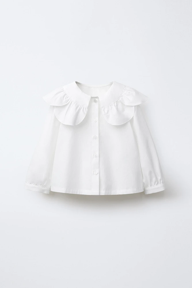 CHEMISE EN POPELINE À COL