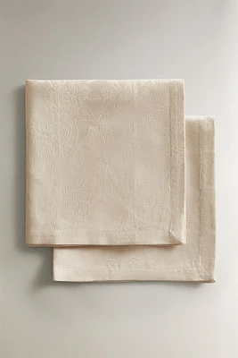 SERVIETTES DE TABLE JACQUARD FLEURS
