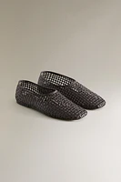 BALLERINES CUIR TRESSÉ