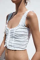 OPENWORK EMBROIDERED TOP