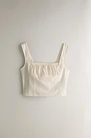 GATHERED LACE COTTON TOP