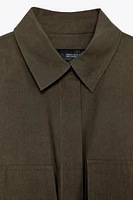 CROPPED SHIRT WITH POCKETS ZW COLLECTION