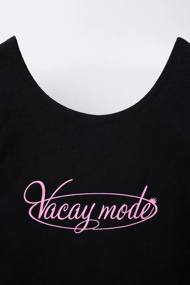 TEXT CROP TOP