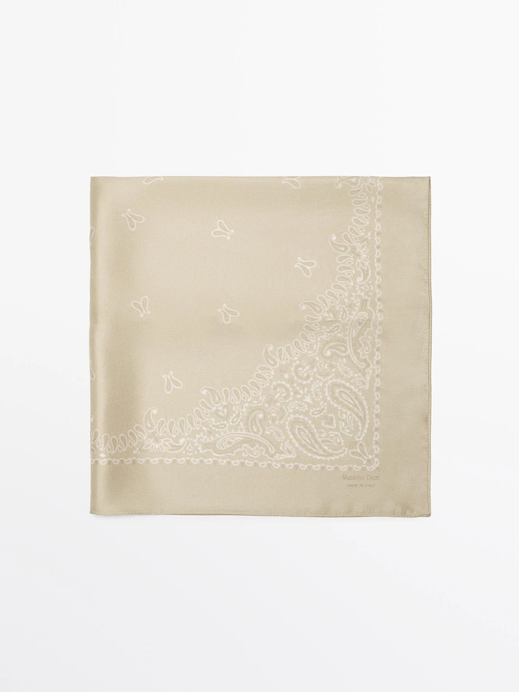 Paisley print 100% silk bandana