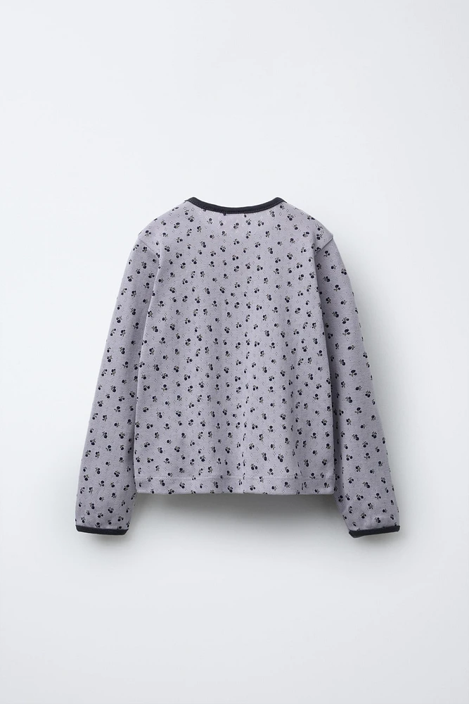 FLORAL POINTELLE TOP