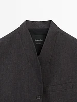 100% linen V-neck waistcoat