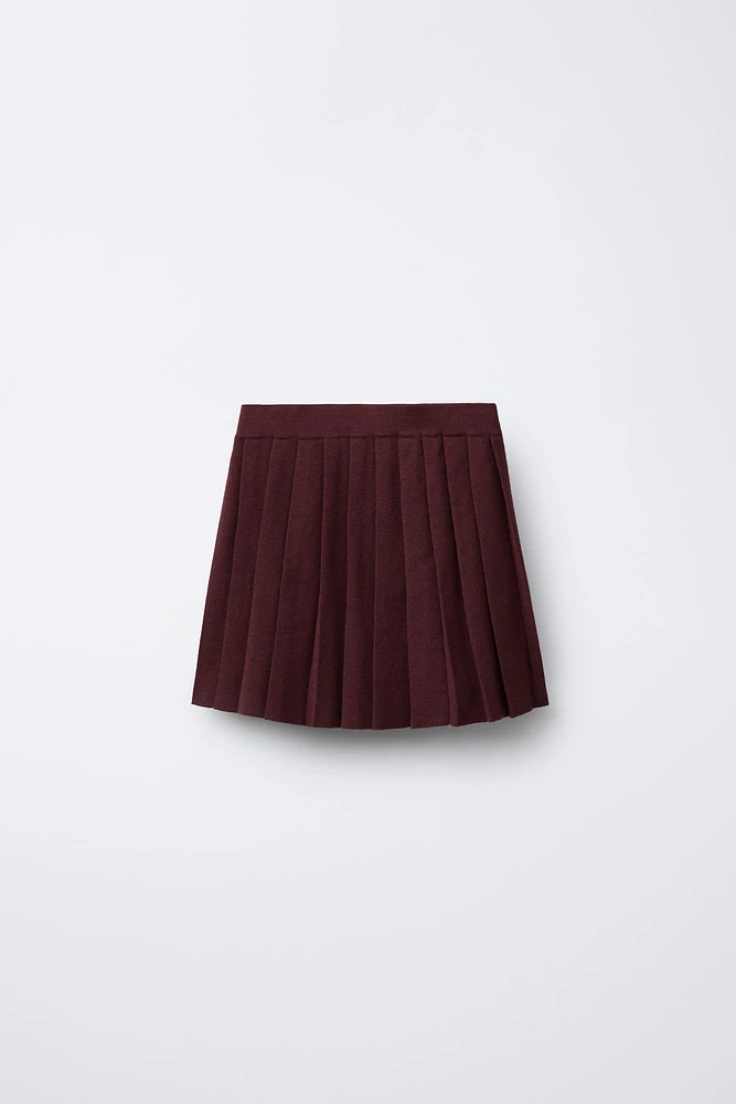 BOX PLEAT KNIT SKIRT