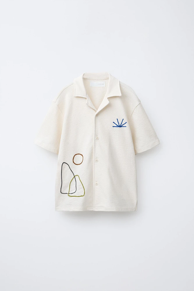 CHEMISE EFFET SERVIETTE BRODÉE