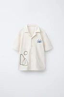 CHEMISE EFFET SERVIETTE BRODÉE