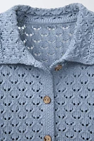 POLO EN MAILLE À FLEURS CROCHET