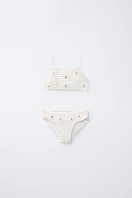 6-14 YEARS/ CROCHET FLOWER BIKINI