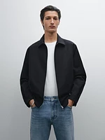 Cotton blend zip-up jacket