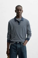 STRIPED KNIT POLO SHIRT