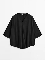 Chemisier cape fluide 100 % lin - STUDIO