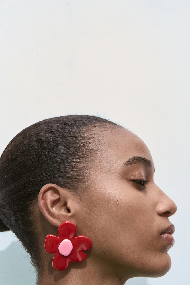 BOUCLES D'OREILLES FLEUR CONTRASTE