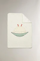 CHILDREN'S COTTON BLANKET WITH SPACE APPLIQUÉ
