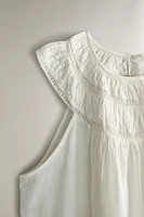 GATHERED NIGHTGOWN WITH LACE