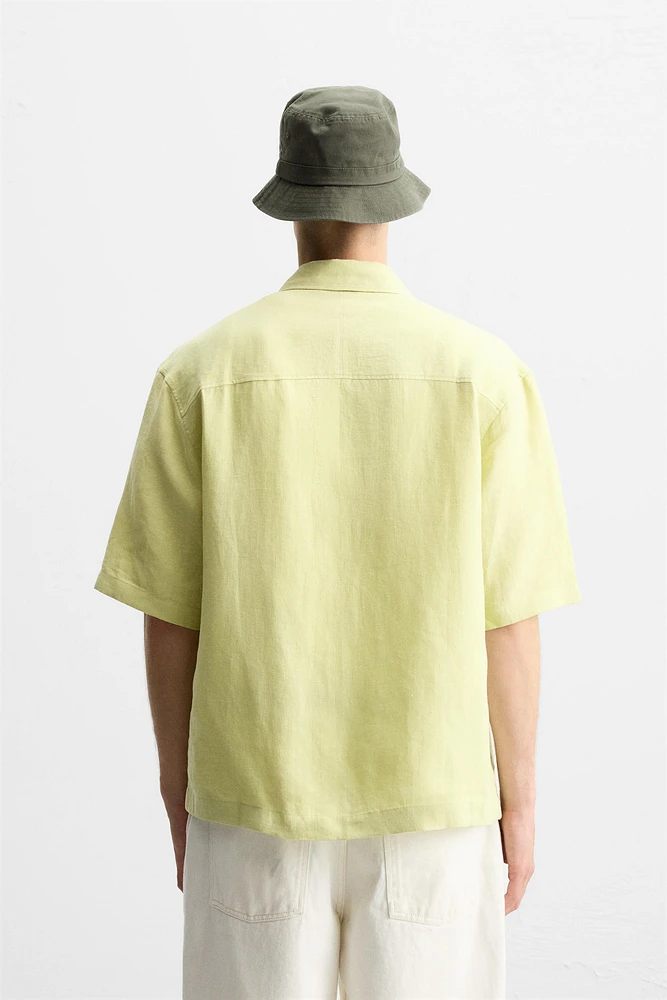CHEMISE À POCHES 100 % LIN