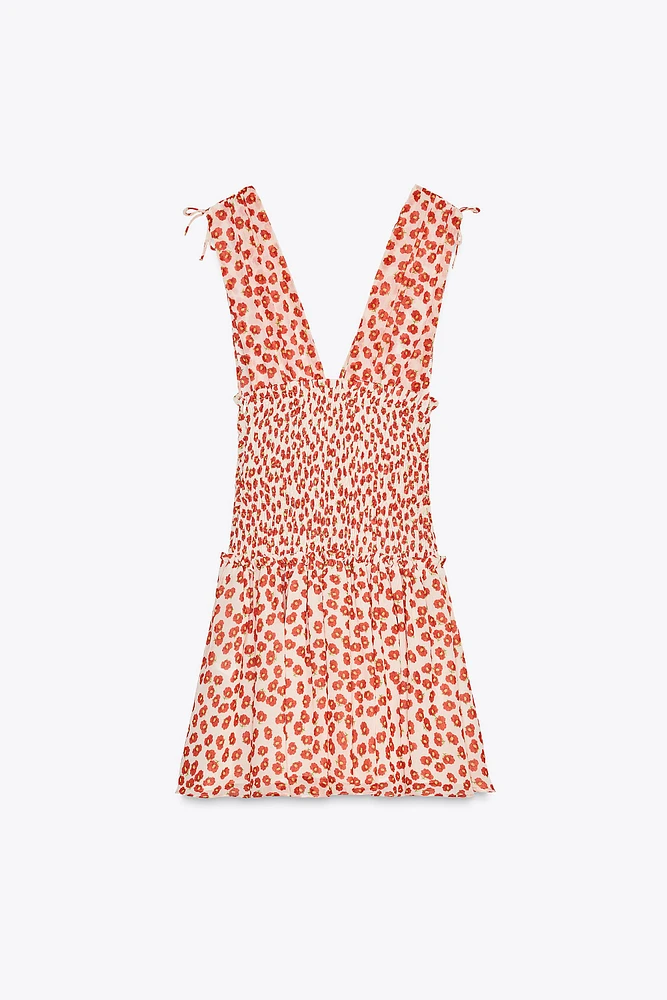 ROBE COURTE À IMPRIMÉ FLEURS