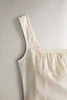 GATHERED LACE COTTON TOP