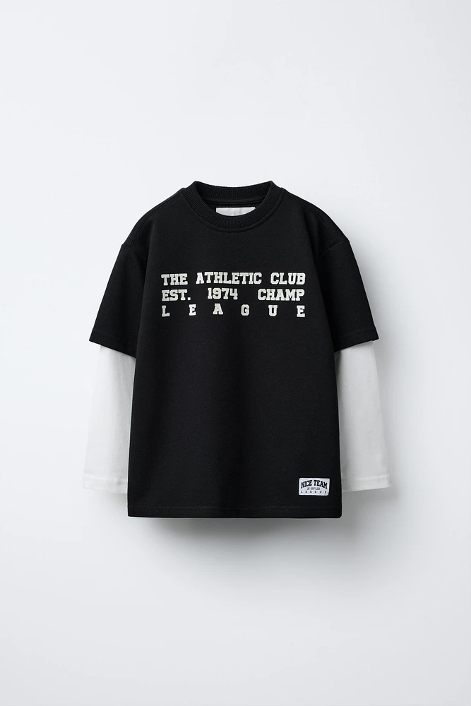 FLOCKED VARSITY T-SHIRT