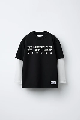 FLOCKED VARSITY T-SHIRT
