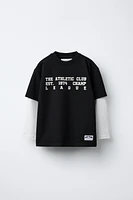 FLOCKED VARSITY T-SHIRT