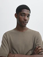 T-shirt en maille 100 % laine mérinos