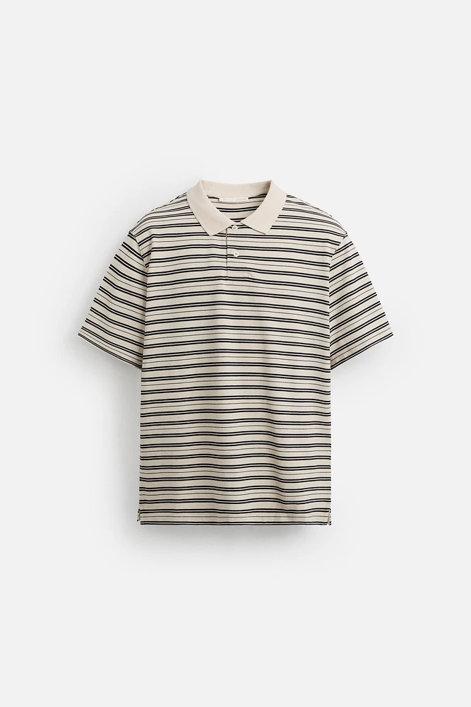 STRIPED PIQUÉ POLO SHIRT
