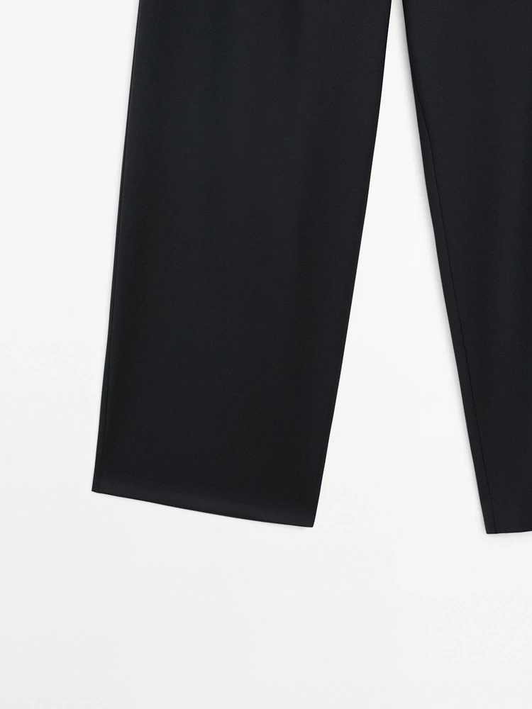 Straight-leg cool wool trousers