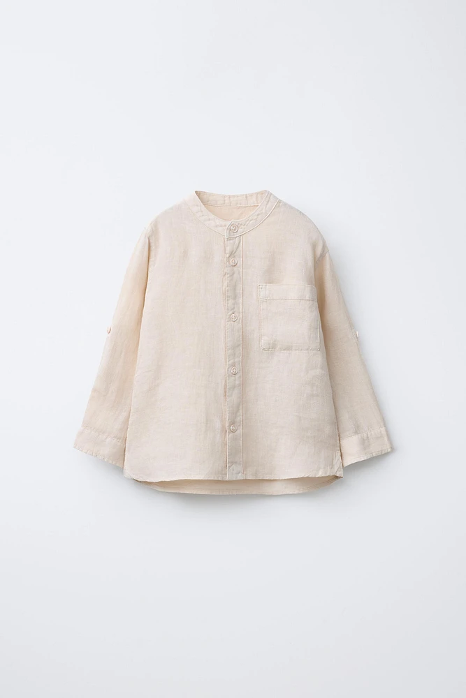 CHEMISE 100 % LIN COL MAO