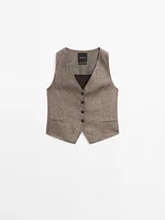 100% linen tailored waistcoat