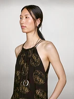 Robe longue imprimée ramie