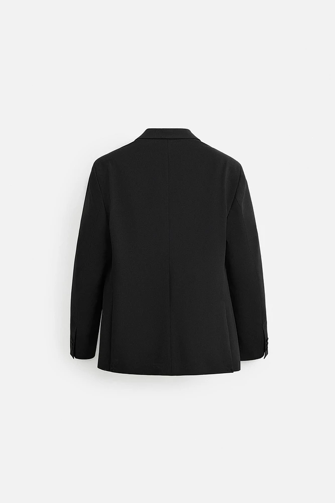 WOOL BLEND TUXEDO SUIT BLAZER