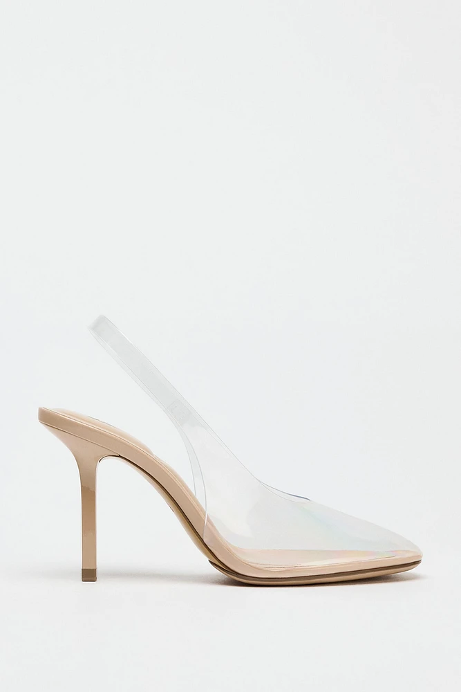 CHAUSSURES OUVERTES À L'ARRIÈRE TALONS EN VINYLE