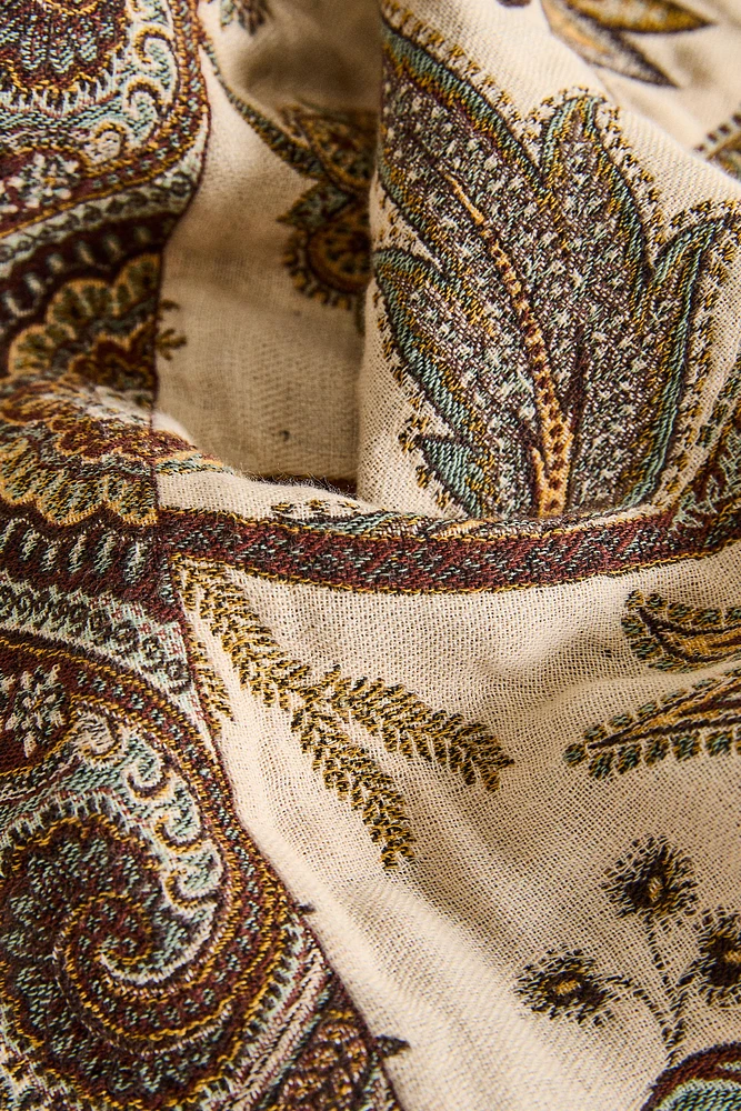 FLORAL JACQUARD BLANKET