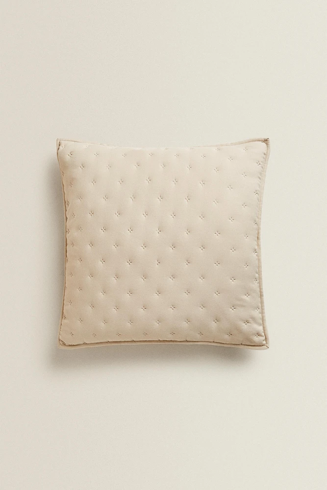 HOUSSE DE COUSSIN ÉDREDON MATELASSÉ POIS
